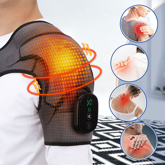 Heated Shoulder Brace Massager - 2-in-1 Vibration & Thermal Therapy Wrap