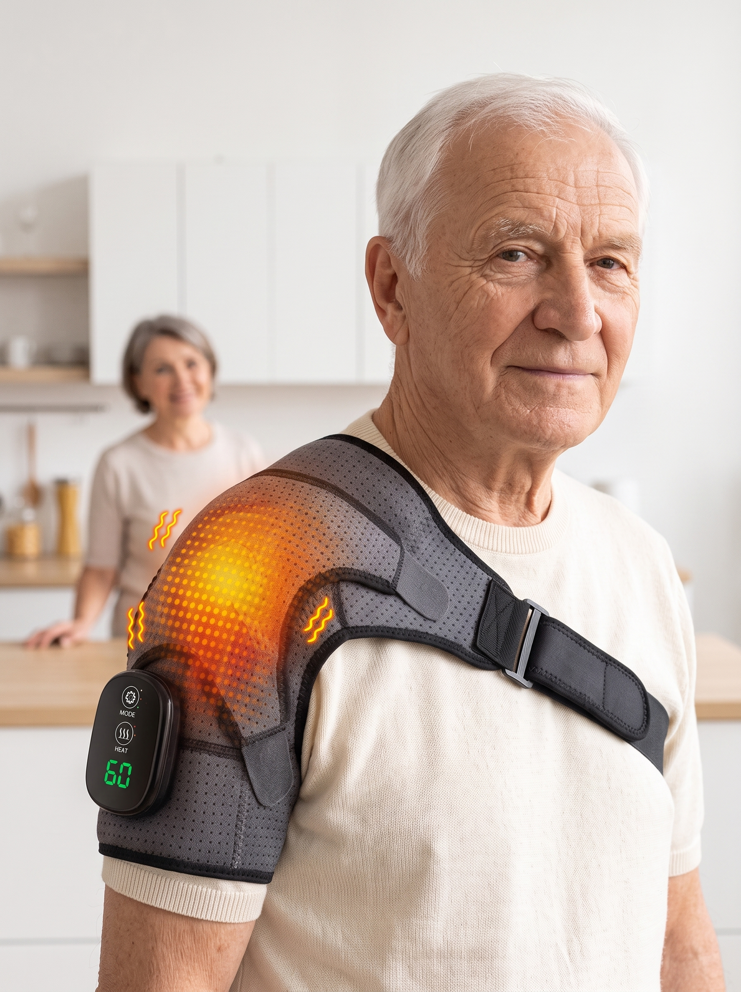 Heated Shoulder Brace Massager - 2-in-1 Vibration & Thermal Therapy Wrap