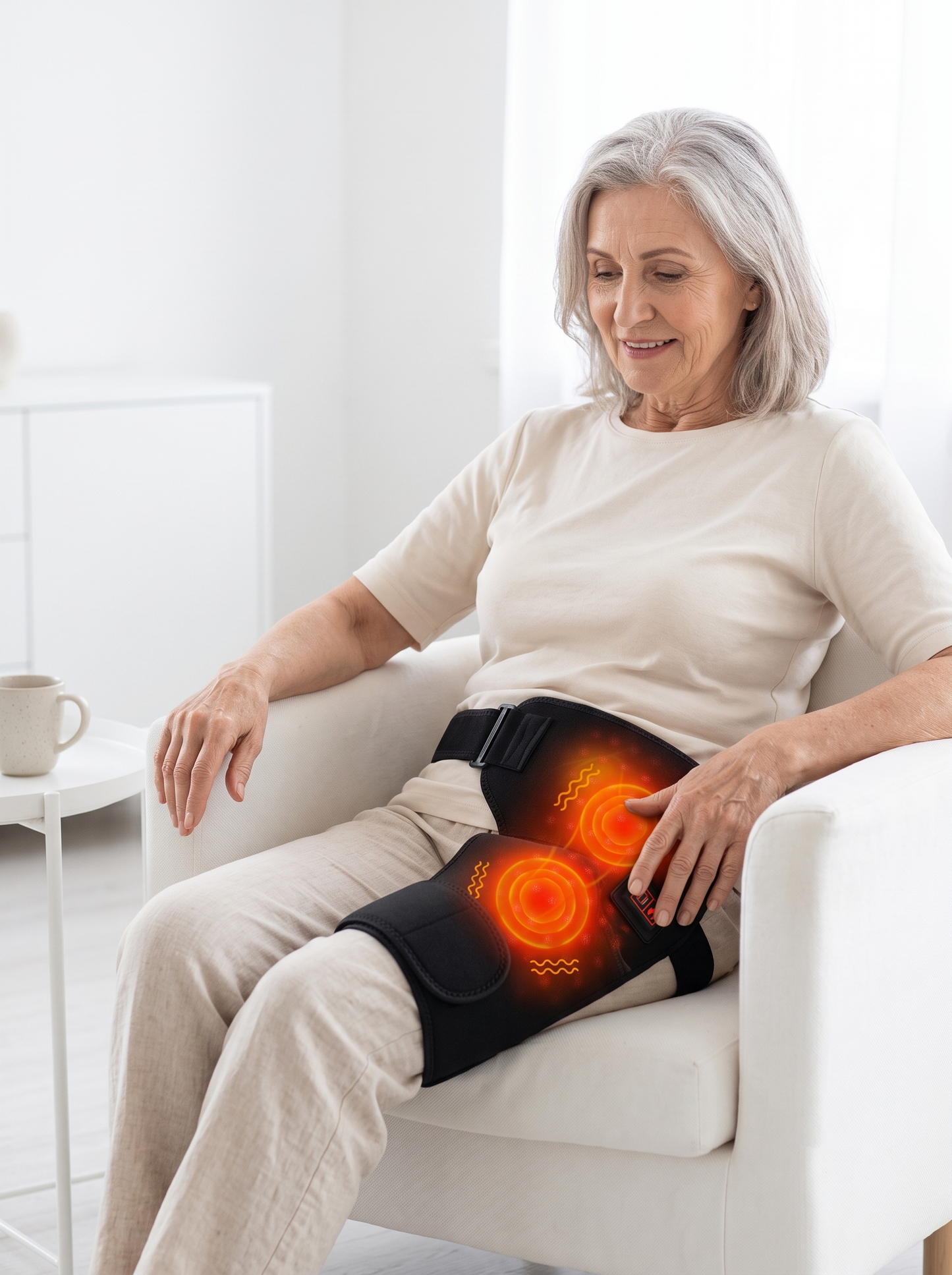 Red Light Therapy - 660nm Infrared Heating & Vibration Massage Belt for Joint Relief